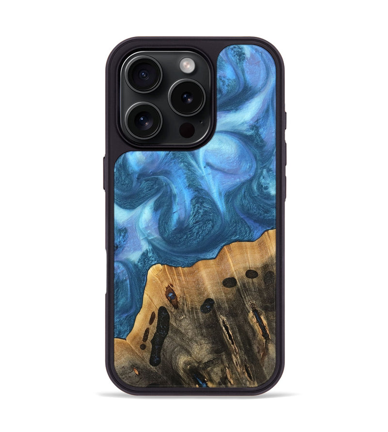 iPhone 16 Pro Wood Phone Case - Cephus (Blue, 735426)