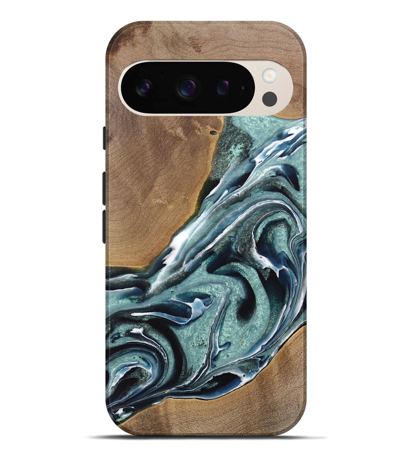 Pixel 9 Pro XL Wood Live Edge Phone Case - Isoft (Blue, 735555)