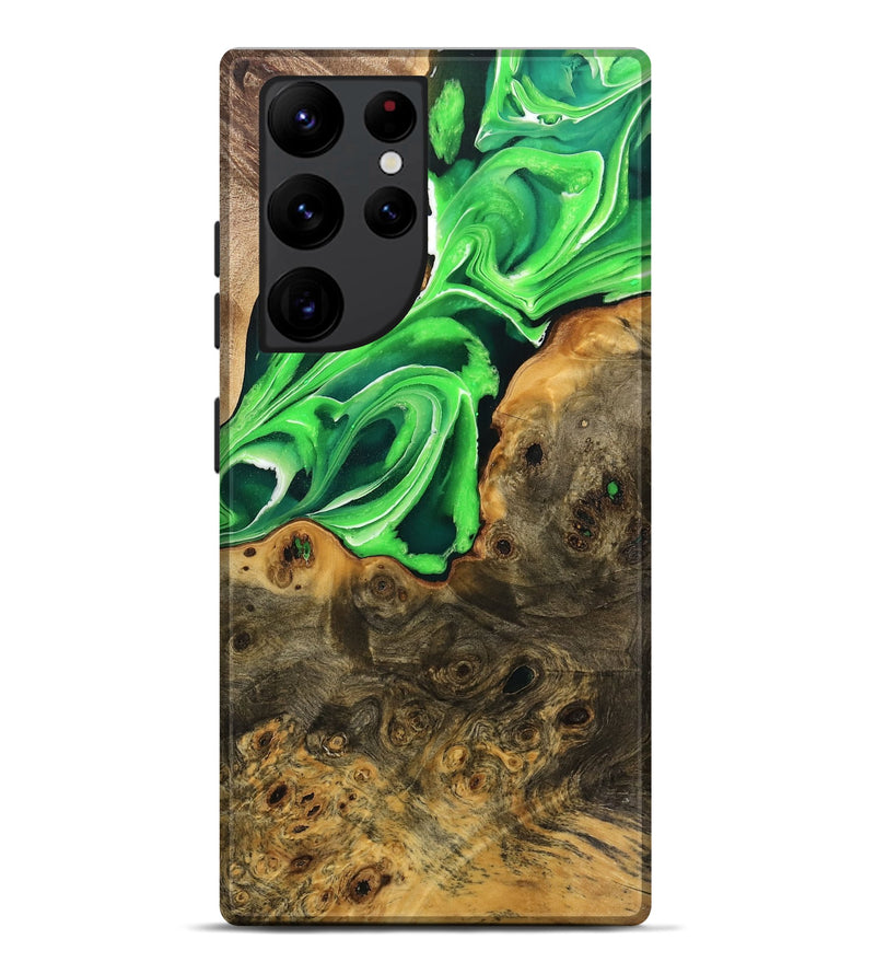 Galaxy S22 Ultra Wood Live Edge Phone Case - Nohely (Green, 735569)