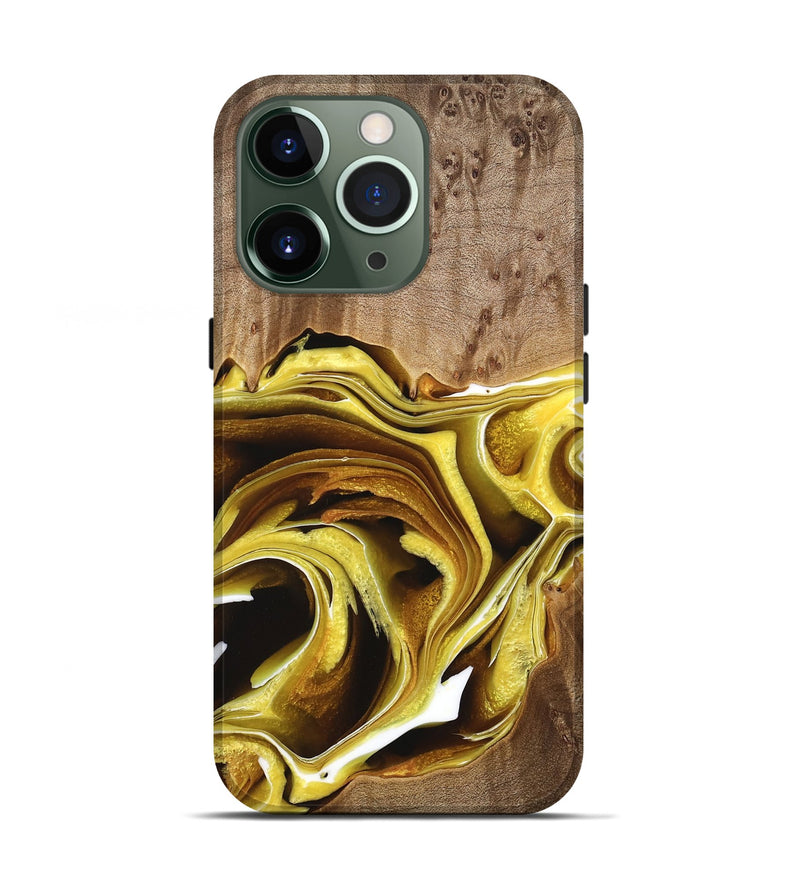 iPhone 13 Pro Wood Live Edge Phone Case - Junia (Black & White, 735628)
