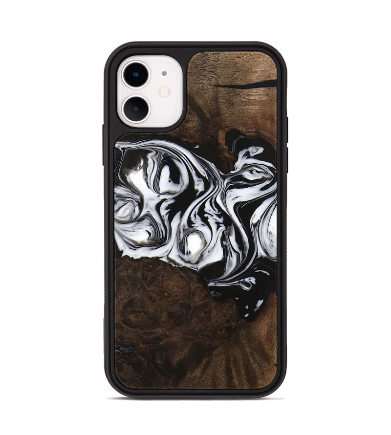 iPhone 11 Wood Phone Case - Tabatha (Black & White, 736229)