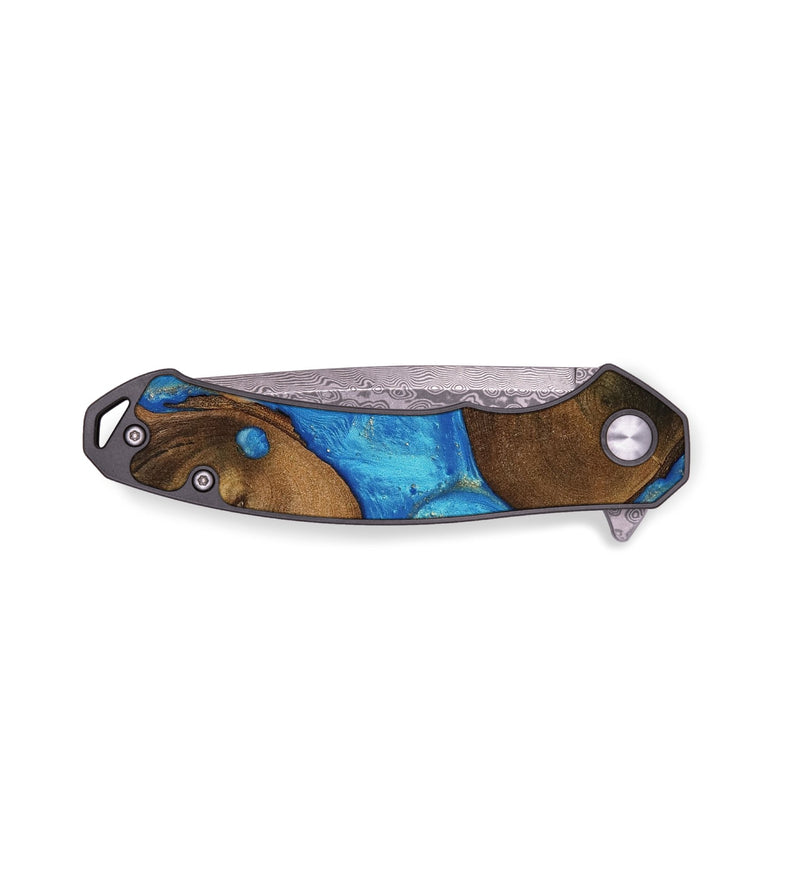 EDC Wood Pocket Knife - Glad (Teal & Gold, 736287)