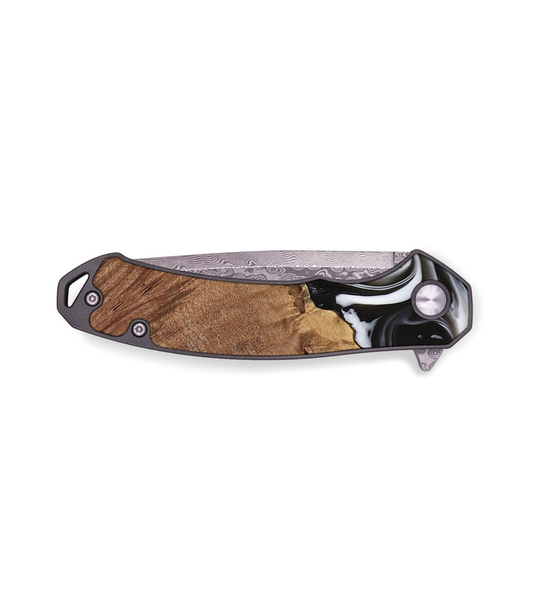 EDC Wood Pocket Knife - Yumi (Black & White, 736289)
