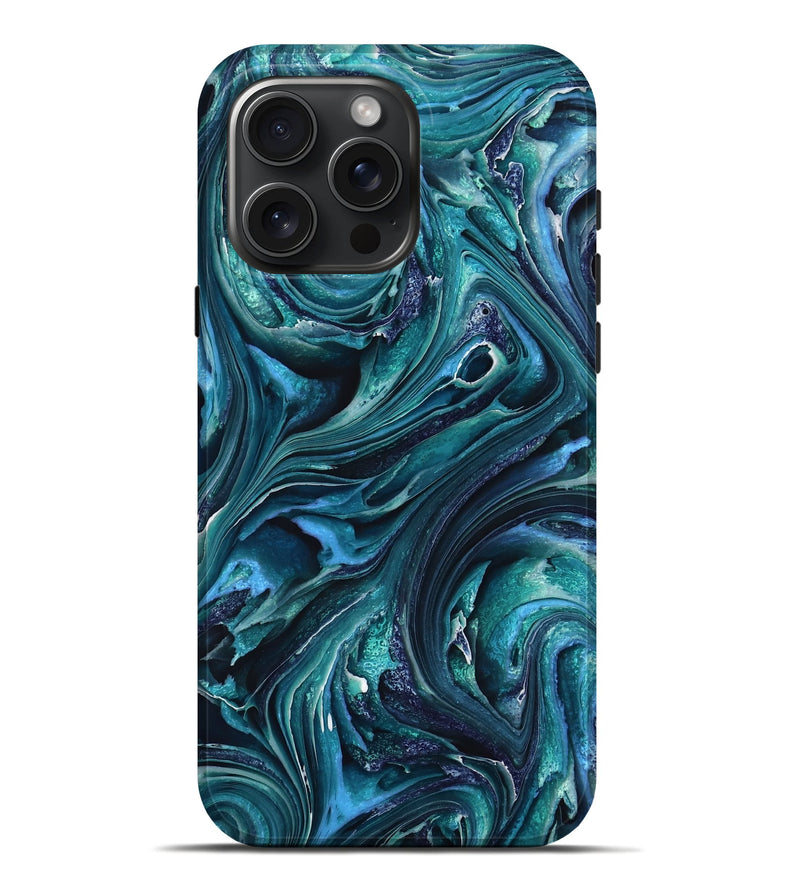 iPhone 16 Pro Max ResinArt Live Edge Phone Case - Cherryl (Blue, 736380)