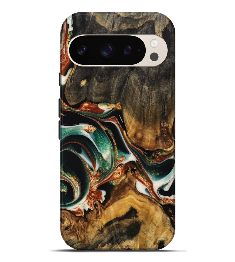 Pixel 9 Pro XL Wood Live Edge Phone Case - Selie (Green, 736387)
