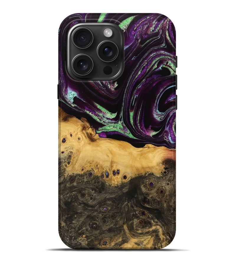 iPhone 16 Pro Max Wood Live Edge Phone Case - Pietra (Purple, 736392)
