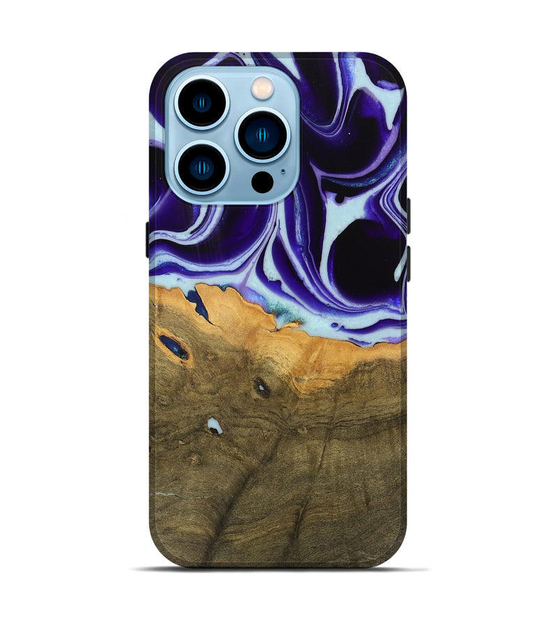 iPhone 14 Pro Wood Live Edge Phone Case - Gaal (Purple, 736509)