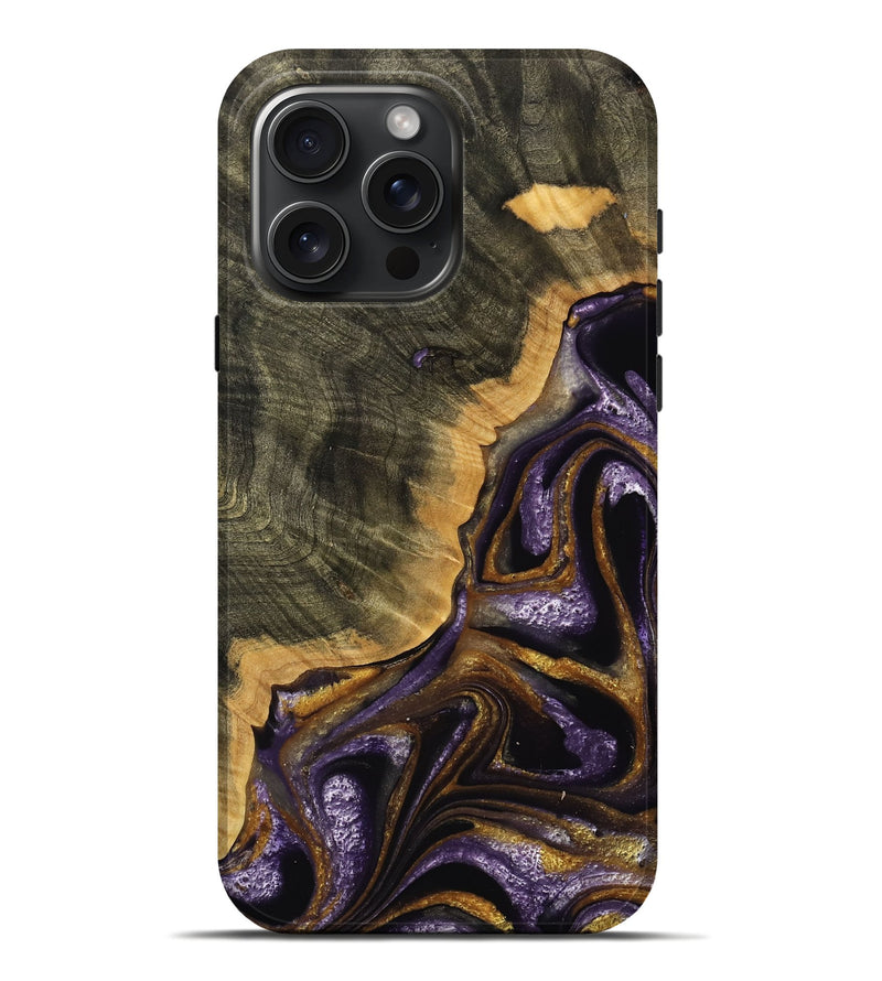 iPhone 16 Pro Max Wood Live Edge Phone Case - Aurelio (Purple, 736515)