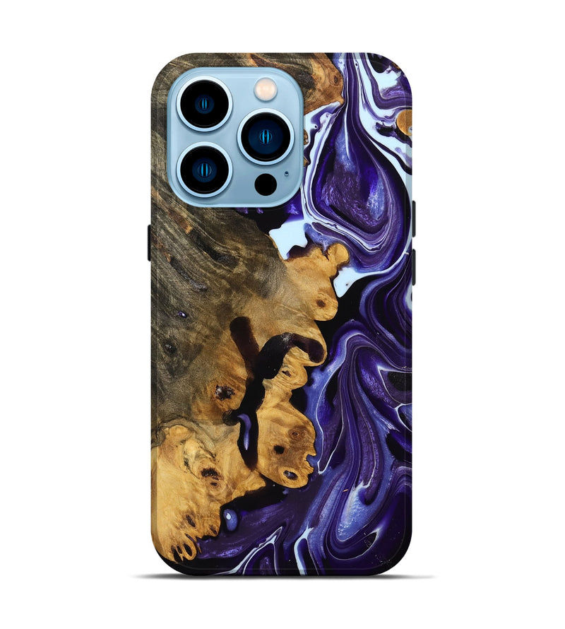 iPhone 14 Pro Wood Live Edge Phone Case - Lind (Purple, 736516)