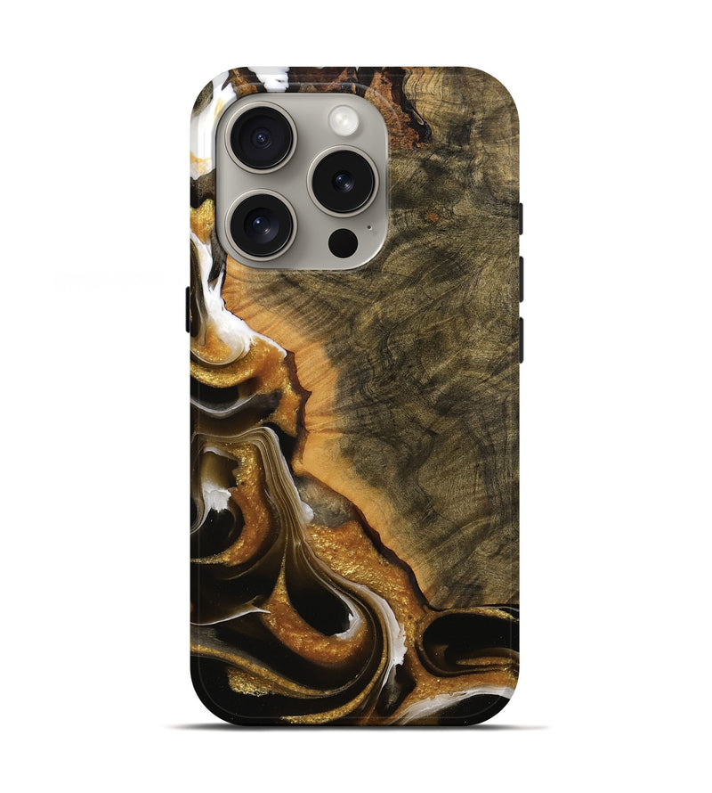 iPhone 16 Pro Wood Live Edge Phone Case - Harman (Black & White, 736524)