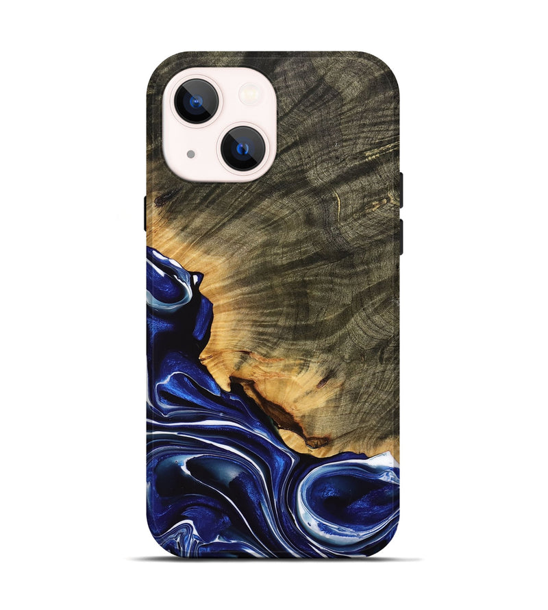 iPhone 14 Wood Live Edge Phone Case - Jaylyn (Blue, 736535)