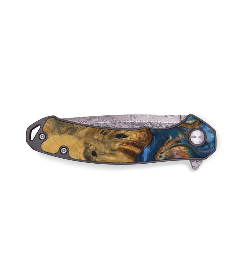 EDC Wood Pocket Knife - Wendy (Teal & Gold, 737062)