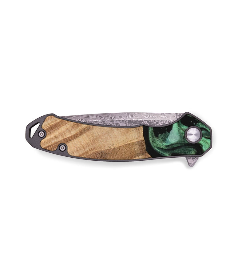 EDC Wood Pocket Knife - Long (Green, 737079)