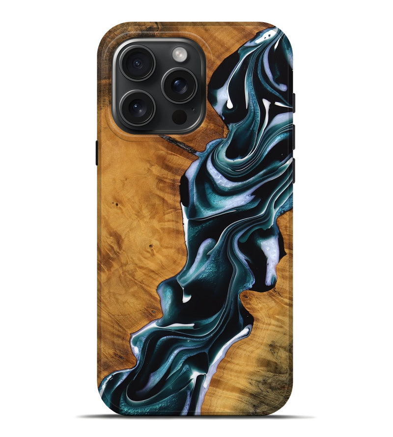 iPhone 16 Pro Max Wood Live Edge Phone Case - Makenna (Green, 737349)