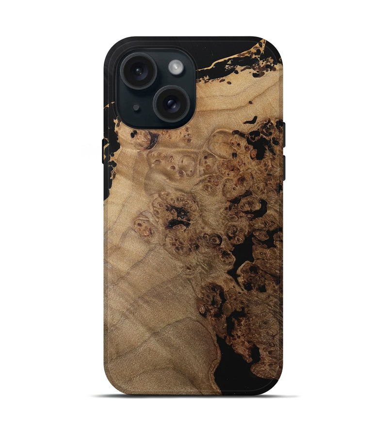 iPhone 15 Wood Live Edge Phone Case - Babak (Wood Burl, 737355)
