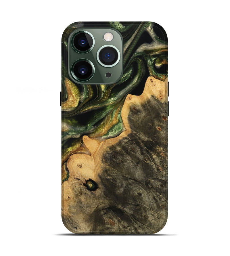 iPhone 13 Pro Wood Live Edge Phone Case - Jolene (Green, 737365)