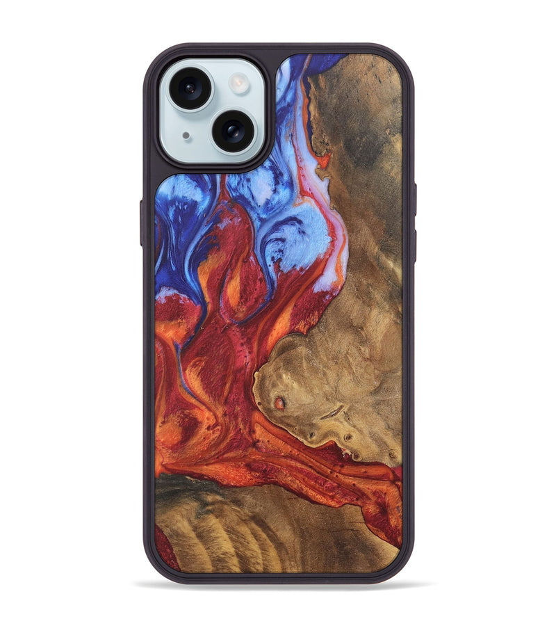 iPhone 15 Plus Wood Phone Case - Burnice (Fire & Ice, 737557)