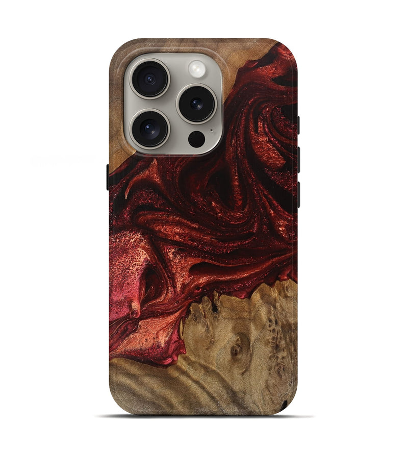 iPhone 16 Pro Wood Live Edge Phone Case - Severo (Red, 737752)