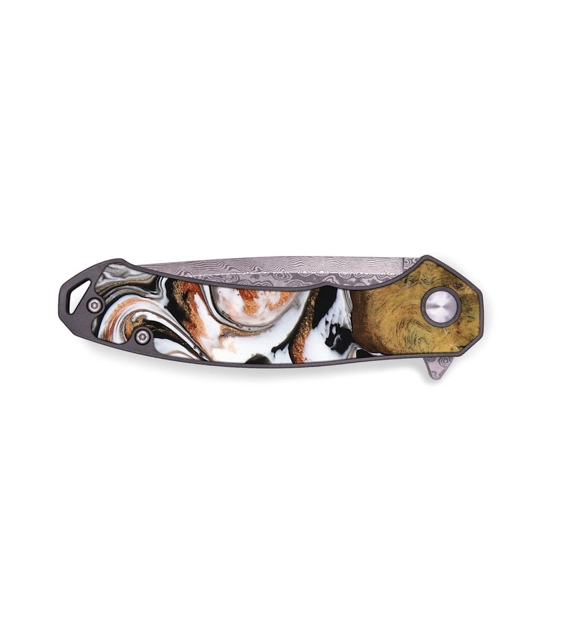 EDC Wood Pocket Knife - Delmus (Black & White, 737809)