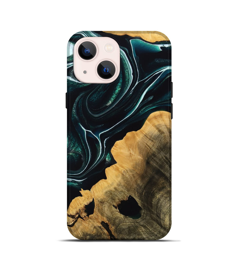 iPhone 13 mini Wood Live Edge Phone Case - Laney (Green, 737934)