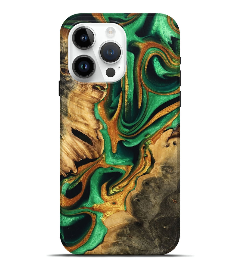 iPhone 15 Pro Max Wood Live Edge Phone Case - Blaire (Green, 737951)