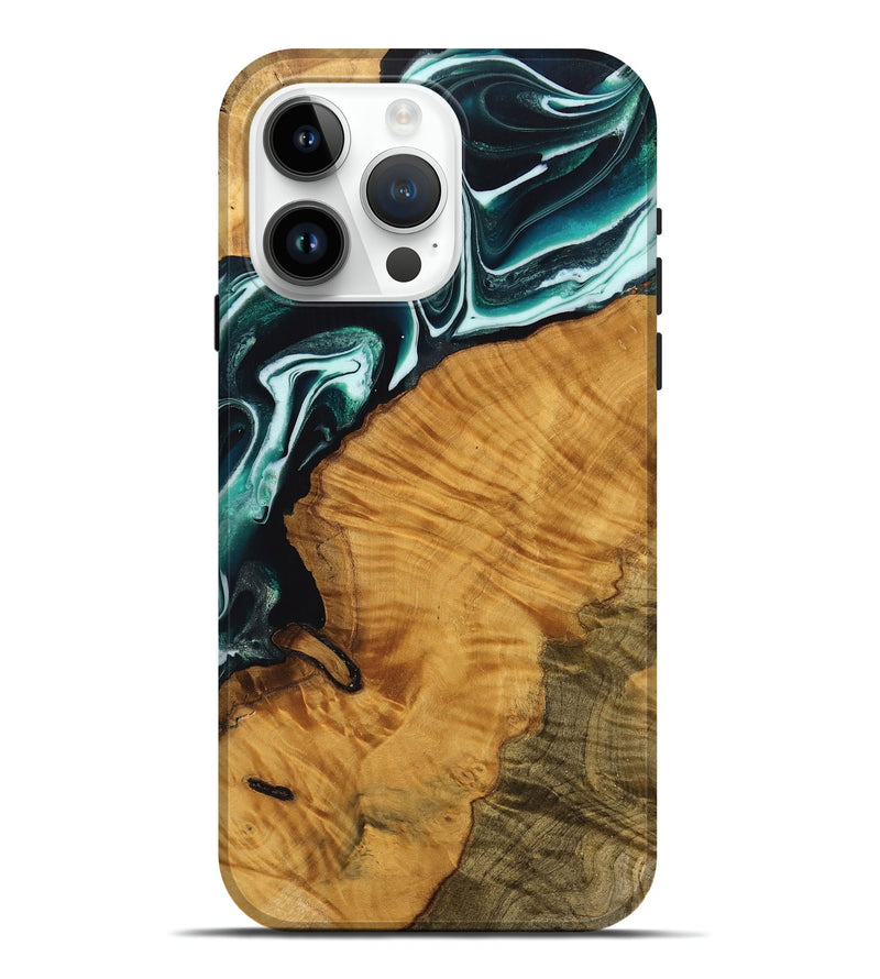 iPhone 15 Pro Max Wood Live Edge Phone Case - Sandi (Green, 737952)