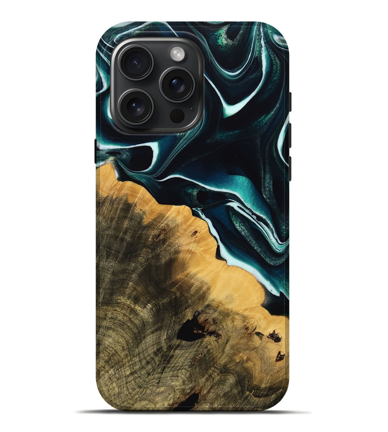 iPhone 16 Pro Max Wood Live Edge Phone Case - Jeta (Green, 737959)