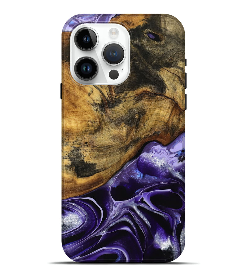 iPhone 15 Pro Max Wood Live Edge Phone Case - Reyna (Purple, 738047)