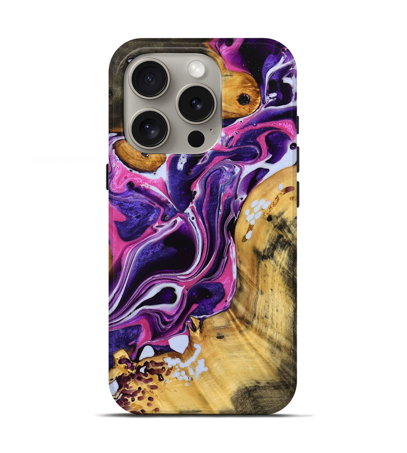 iPhone 16 Pro Wood Live Edge Phone Case - Jiff (Purple, 738049)