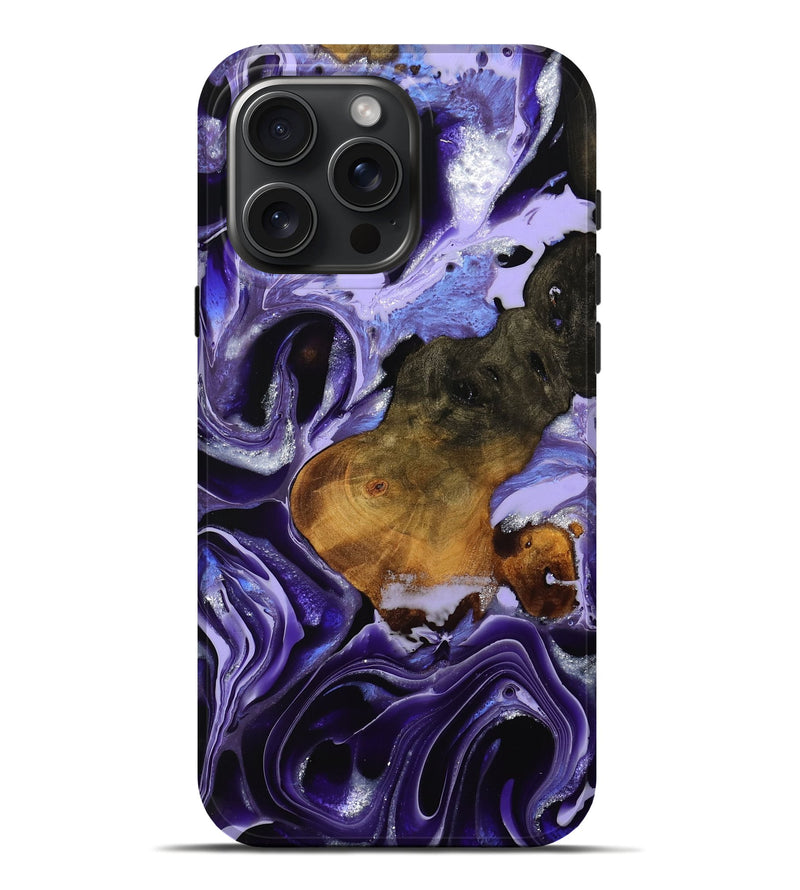 iPhone 16 Pro Max Wood Live Edge Phone Case - Marlena (Purple, 738050)