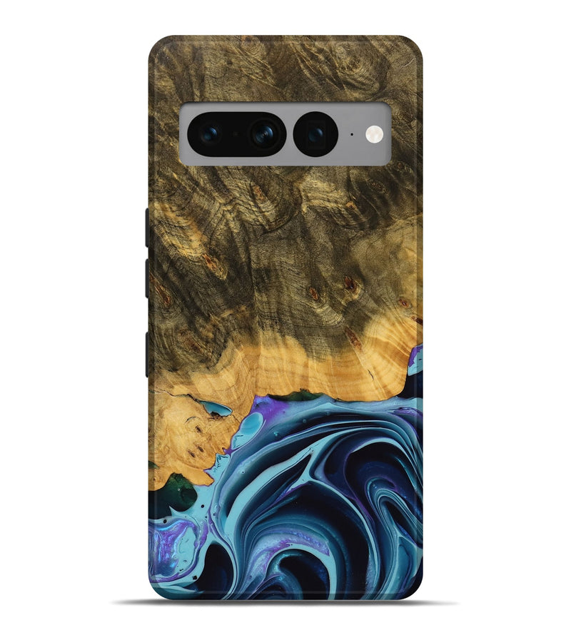 Pixel 7 Pro Wood Live Edge Phone Case - Justine (Blue, 738053)