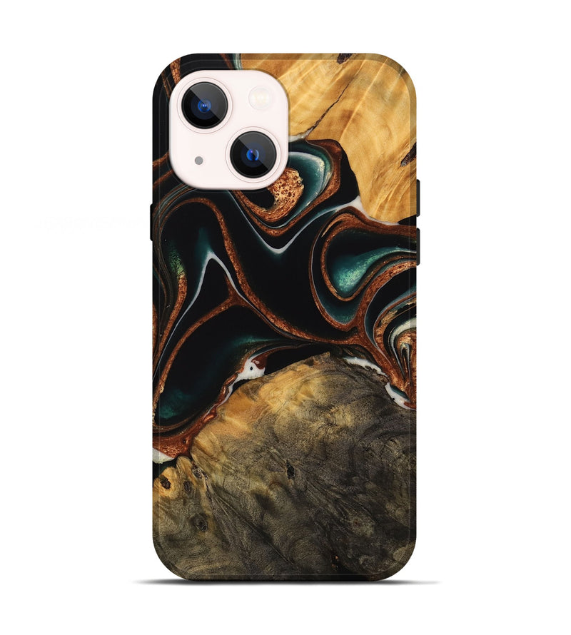 iPhone 13 Wood Live Edge Phone Case - Amya (Green, 738071)
