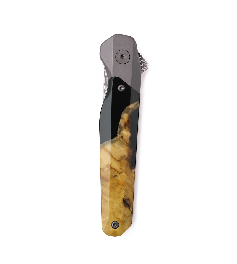 Live Edge Wood Pocket Knife - Cameron (Pure Black, 738450)