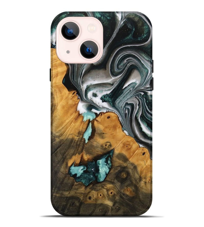 iPhone 14 Plus Wood Live Edge Phone Case - Otelia (Green, 738750)