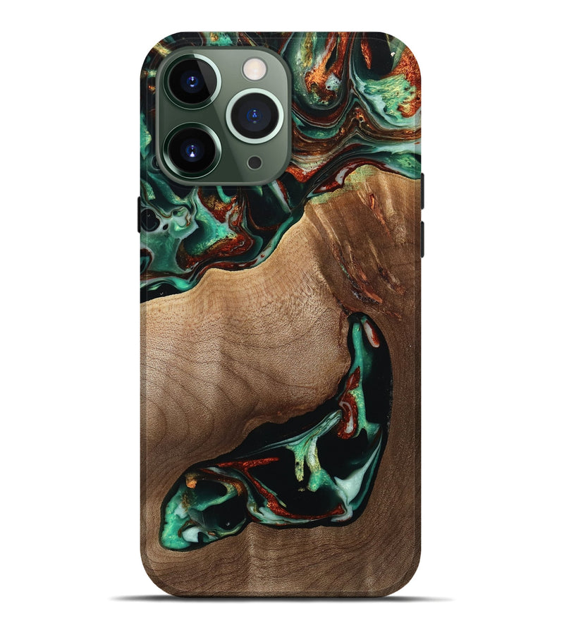 iPhone 13 Pro Max Wood Live Edge Phone Case - Yavuz (Green, 738752)