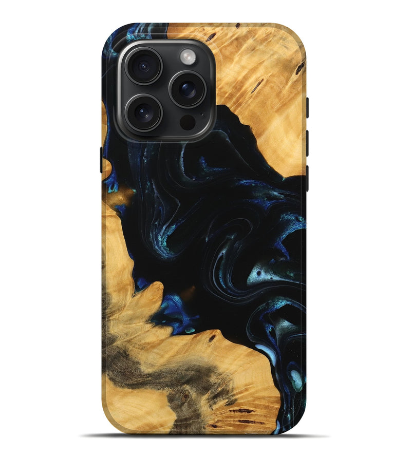 iPhone 16 Pro Max Wood Live Edge Phone Case - Elaina (Blue, 738760)