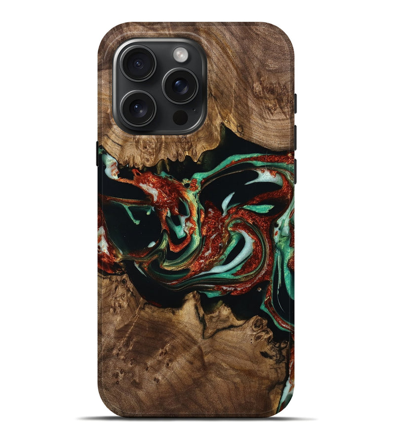 iPhone 16 Pro Max Wood Live Edge Phone Case - Otto (Green, 738761)
