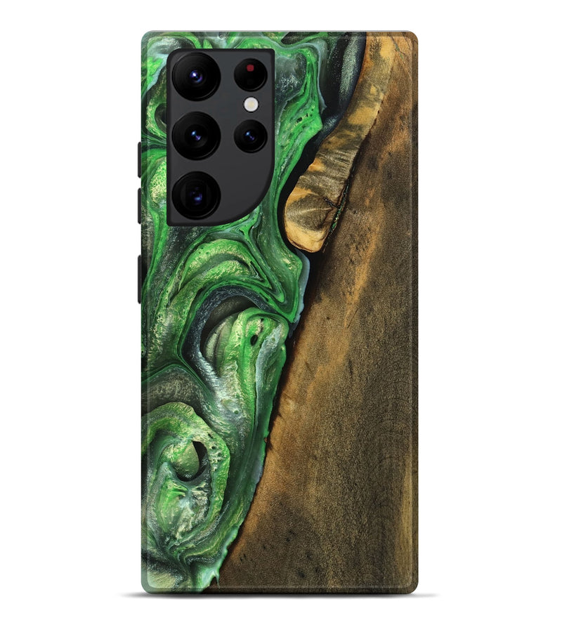 Galaxy S22 Ultra Wood Live Edge Phone Case - Goldy (Green, 738765)
