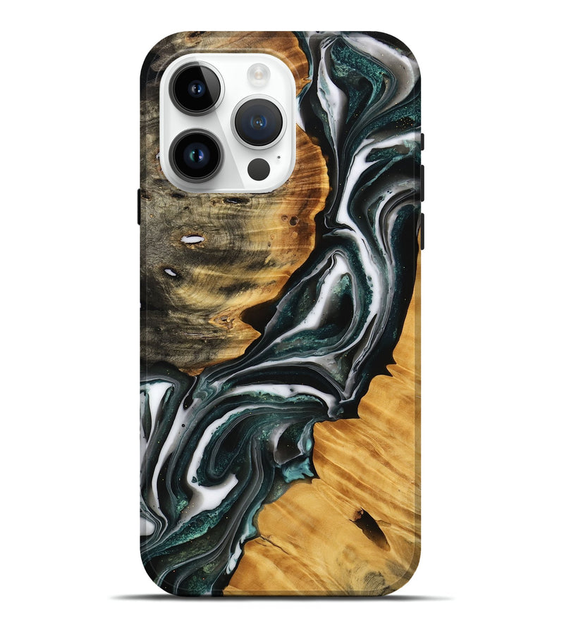 iPhone 15 Pro Max Wood Live Edge Phone Case - Mureil (Green, 738770)