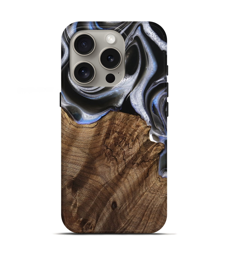 iPhone 16 Pro Wood Live Edge Phone Case - Torrie (Black & White, 738818)