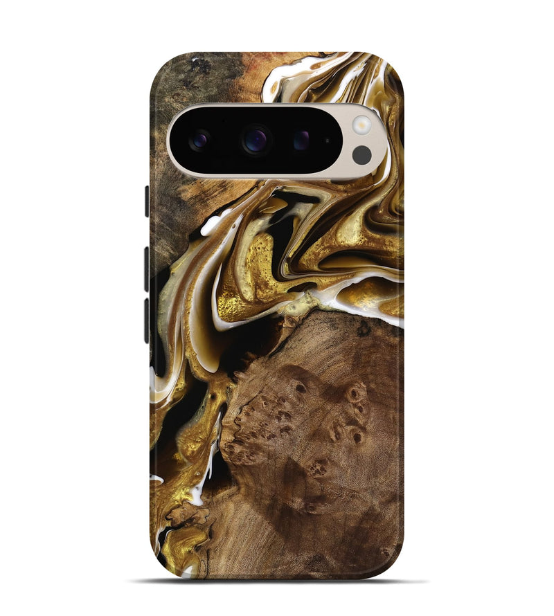 Pixel 9 Pro Wood Live Edge Phone Case - Mario (Black & White, 738819)