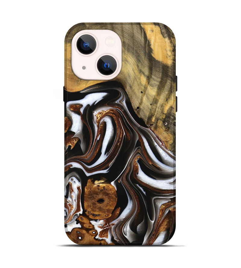 iPhone 14 Wood Live Edge Phone Case - Allix (Black & White, 738823)