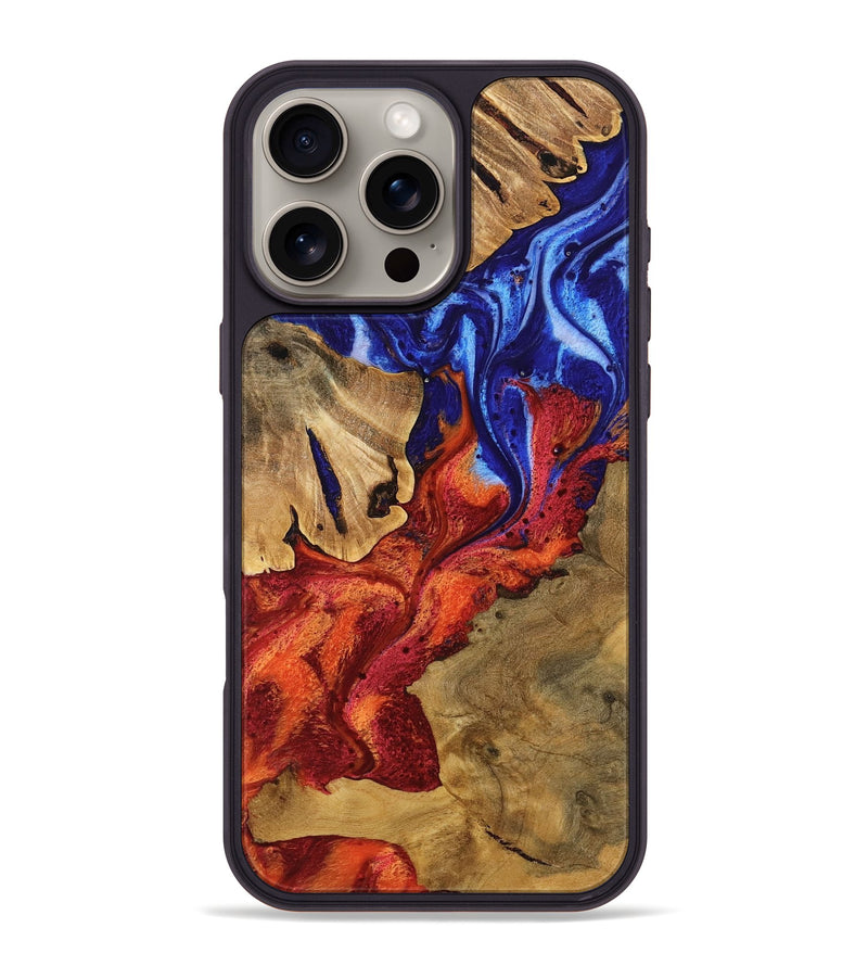 iPhone 16 Pro Max Wood Phone Case - Hally (Fire & Ice, 738913)