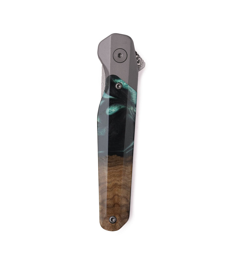 Live Edge Wood Pocket Knife - Maliyah (Wood Burl, 739466)