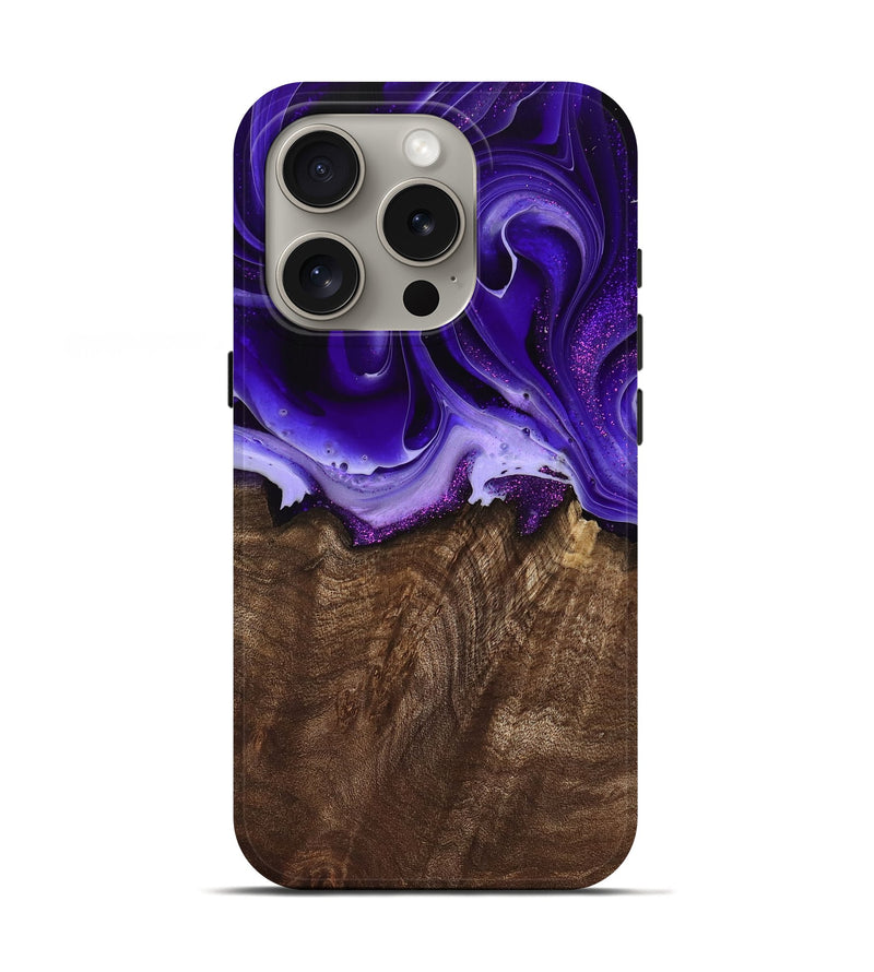 iPhone 16 Pro Wood Live Edge Phone Case - Luther (Purple, 739494)