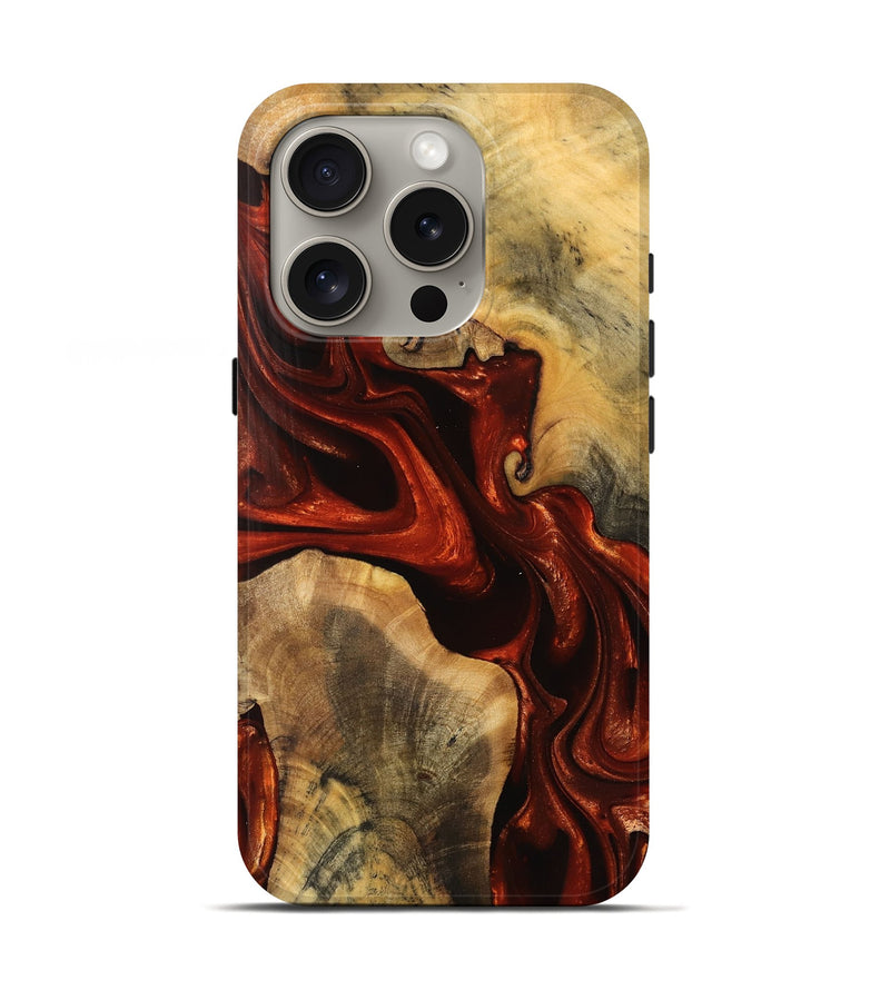 iPhone 16 Pro Wood Live Edge Phone Case - Nyssa (Red, 739500)