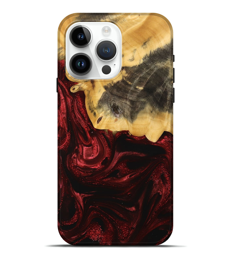 iPhone 15 Pro Max Wood Live Edge Phone Case - Austin (Red, 739503)