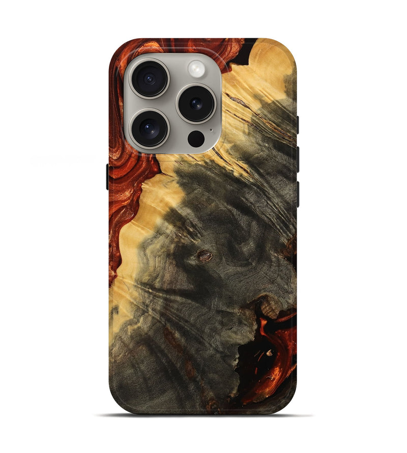 iPhone 16 Pro Wood Live Edge Phone Case - Caty (Red, 739515)