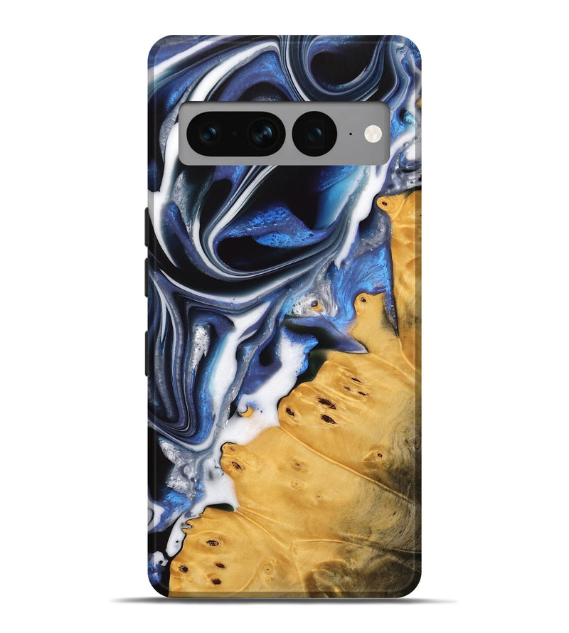 Pixel 7 Pro Wood Live Edge Phone Case - Estie (Blue, 739520)