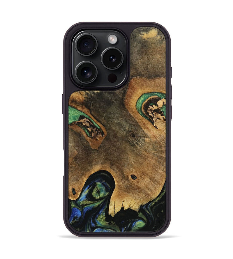 iPhone 16 Pro Wood Phone Case - Martez (Green, 740097)